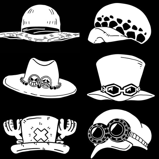 Silly Pirate Hats Vinyl Decals (Multi Opt)